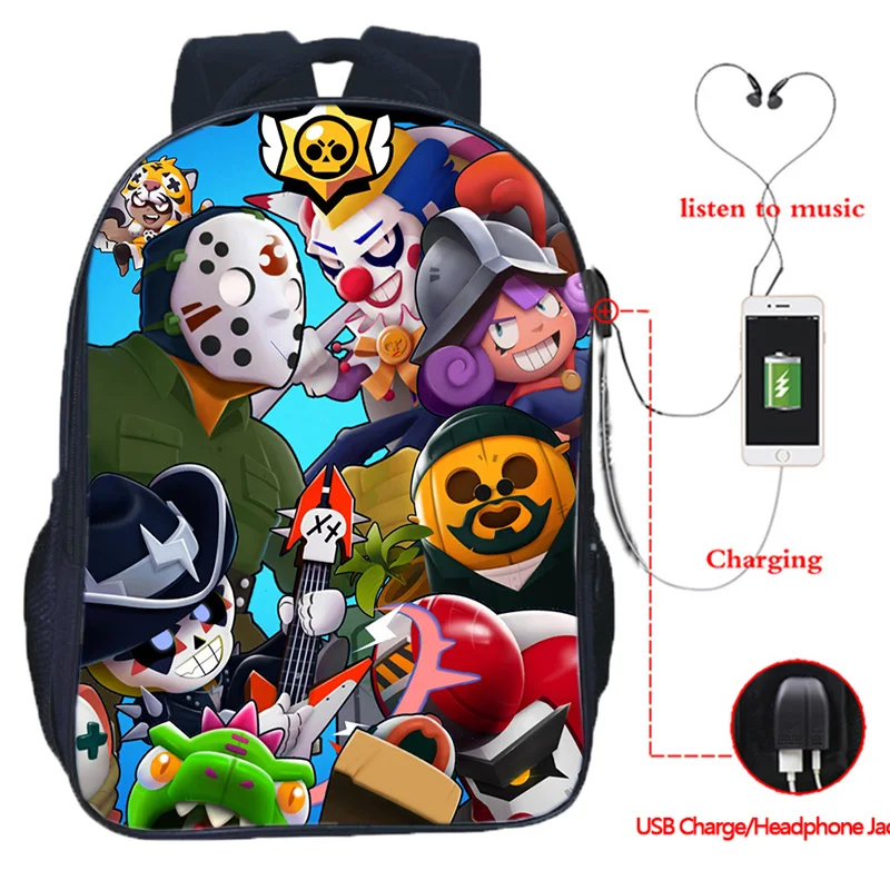 Cool Hot Game Brawl Stars Backpack Women Men Multifunction USB Charging Travel Rucksack boys girls teens School Bags
Cool Hot Game Brawl Stars Backpack Women Men Multifunction USB Charging Travel Rucksack boys girls teens School Bags