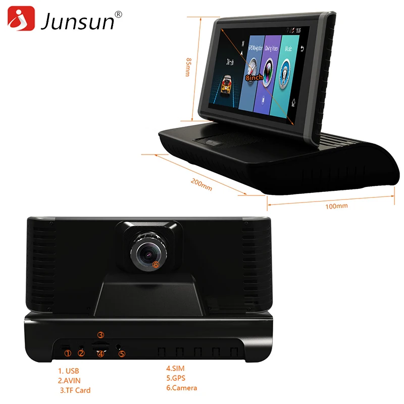 Junsun E35 Автомобильный видеорегистратор Камера 4 г Android 5 1 ADAS FHD 1080 P два объектива