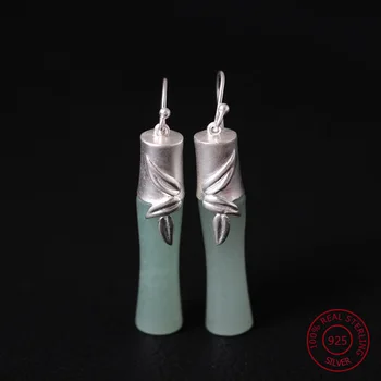 925 Sterling Silver Earrings For Women Original Natural Stone Bamboo Drop Earrings High Quality Crystal Jade Fine Jewelery YE21 
925 Sterling Silver Earrings For Women Original Natural Stone Bamboo Drop Earrings High Quality Crystal Jade Fine Jewelery YE21