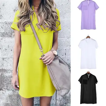 Women Short Sleeve Stand-up Collar Solid Color Summer Casual Dress plus size 5xl
Women Short Sleeve Stand-up Collar Solid Color Summer Casual Dress plus size 5xl