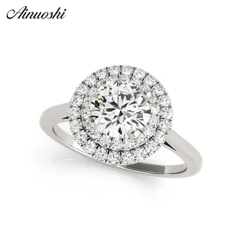 AINUOSHI Fashion Solid Silver White Gold Color Round Cut 1ct Halo Bridal Rings Women Engagement Silver Ring Lover Jewelry Gifts
AINUOSHI Fashion Solid Silver White Gold Color Round Cut 1ct Halo Bridal Rings Women Engagement Silver Ring Lover Jewelry Gifts