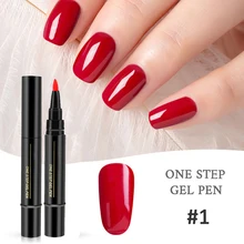 3 em 1 One Step Unhas de Gel Polonês Prego Brush Pen não precisa de Base Top Coat Uv CONDUZIU a Lâmpada verniz Gel Decoração de Unhas Atacado J11(China)