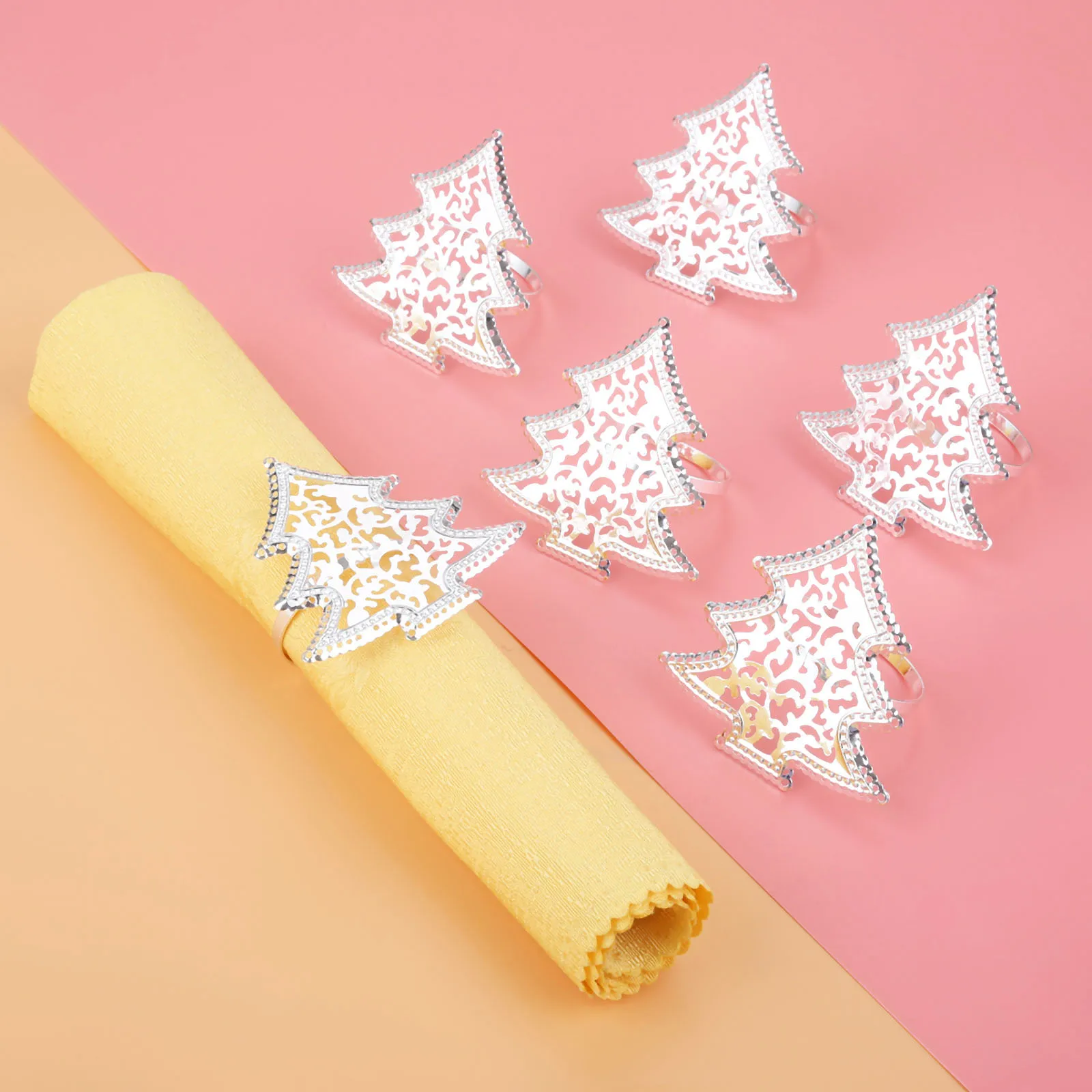 6Pcs Christmas Tree Metal Napkin Ring Silver Serviette Buckle Holder Wedding Dinner Birthday Party
6Pcs Christmas Tree Metal Napkin Ring Silver Serviette Buckle Holder Wedding Dinner Birthday Party