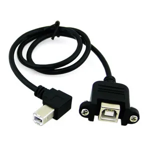 

CY Chenyang 90 Degree Angled USB B Male to Female Extension Cable w Screw for Panel Mount U2-132-0.5M