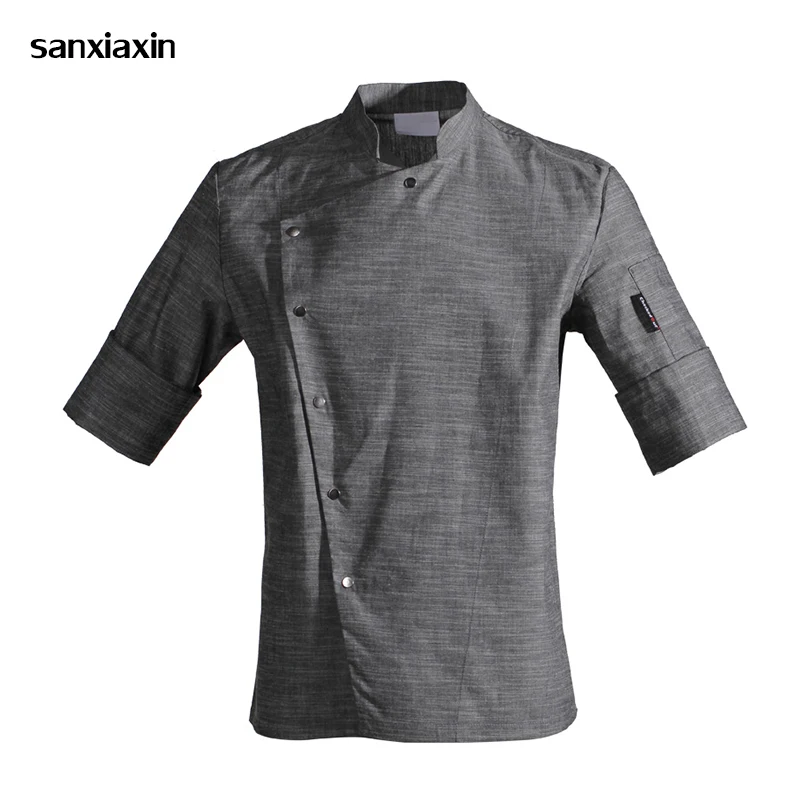Chef Coat Hotel Uniform Unisex Seven-quarter sleeve chef wear uniform man chefs wear chef Dark Gray jacket restaurant uniforms
Chef Coat Hotel Uniform Unisex Seven-quarter sleeve chef wear uniform man chefs wear chef Dark Gray jacket restaurant uniforms