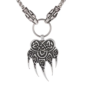 Vikings Wolf Head Scandinavian Celtic Knots Bear Paw Claws Wildlife Amulet Pendant Necklace Men's Necklace Jewelry
Vikings Wolf Head Scandinavian Celtic Knots Bear Paw Claws Wildlife Amulet Pendant Necklace Men's Necklace Jewelry