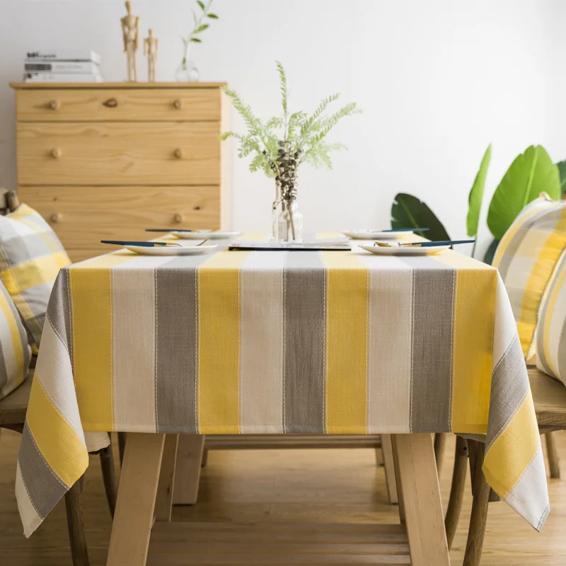 European Christmas Tablecloth Yellow Striped Stitching Rectangle Table cloth Washable Linen Cotton Dining Decor Table Cover
European Christmas Tablecloth Yellow Striped Stitching Rectangle Table cloth Washable Linen Cotton Dining Decor Table Cover