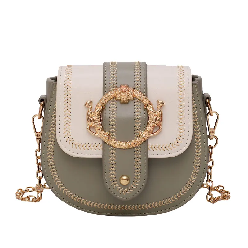 Elegant Female Contrast color Saddle bag 2019 Summer New Quality Leather Women's Designer Handbag Chain Shoulder Messenger Bag
Elegant Female Contrast color Saddle bag 2019 Summer New Quality Leather Women's Designer Handbag Chain Shoulder Messenger Bag