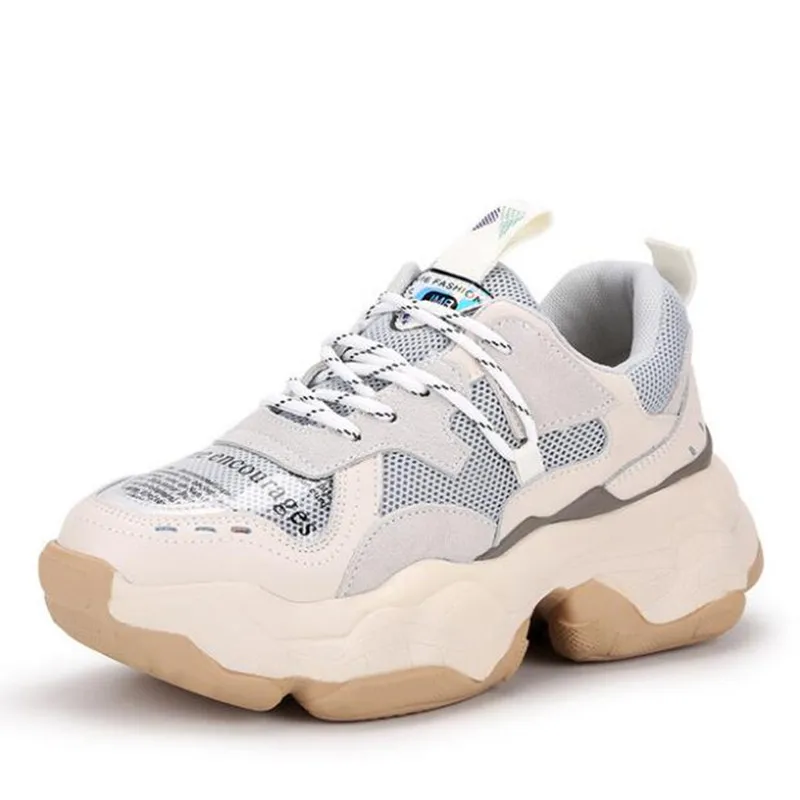 Women's Thick-Soled Leather Sneakers Wedge Mesh Breathable Running White Shoes Spring Autumn New Comfortable Soft Casual Shoes
Women's Thick-Soled Leather Sneakers Wedge Mesh Breathable Running White Shoes Spring Autumn New Comfortable Soft Casual Shoes