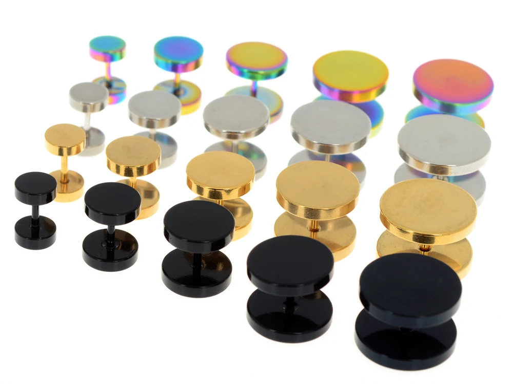 2Pcs Black Sliver Gold Stainless Steel Fake Cheater Ear Plugs Gauge Body Jewelry Pierceing 6-14mm
2Pcs Black Sliver Gold Stainless Steel Fake Cheater Ear Plugs Gauge Body Jewelry Pierceing 6-14mm