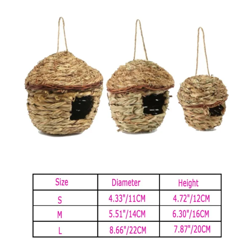 Small Animal Cage Birds Breeding Nest bird House Home Hanging Ornaments Straw Bird Nest Birdhouse for Parrot Hamster
Small Animal Cage Birds Breeding Nest bird House Home Hanging Ornaments Straw Bird Nest Birdhouse for Parrot Hamster