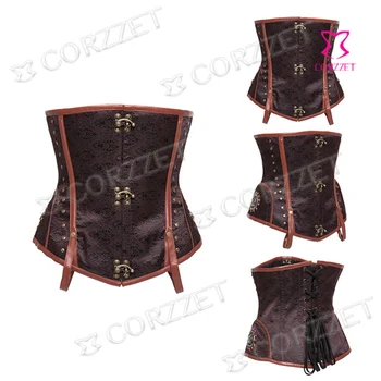 2015Brown Steampunk Steel Boned Waist Trainer Underbust Corset Corselet Women Waist Shaper Plus Size Corsets And Bustiers S-6XL
2015Brown Steampunk Steel Boned Waist Trainer Underbust Corset Corselet Women Waist Shaper Plus Size Corsets And Bustiers S-6XL
