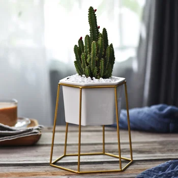 minimalist wrought iron hexagonal ceramic fleshy plant Greenish stucco desktop fleshy flowerpot Decoration bonsai
minimalist wrought iron hexagonal ceramic fleshy plant Greenish stucco desktop fleshy flowerpot Decoration bonsai