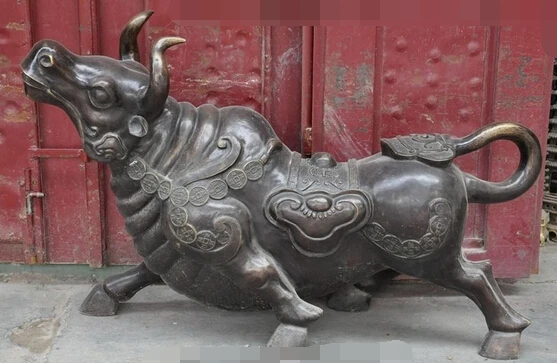 005375 40"China fengshui Bronze bat Strong Cattle Bull Ox wealth RuYi money coin Statue
005375 40"China fengshui Bronze bat Strong Cattle Bull Ox wealth RuYi money coin Statue