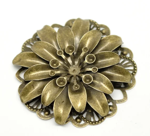 Alloy Embellishments Findings Flower Antique Bronze Flower Hollow Pattern 4.8cm(1 7/8") Dia, 2 PCs
Alloy Embellishments Findings Flower Antique Bronze Flower Hollow Pattern 4.8cm(1 7/8") Dia, 2 PCs