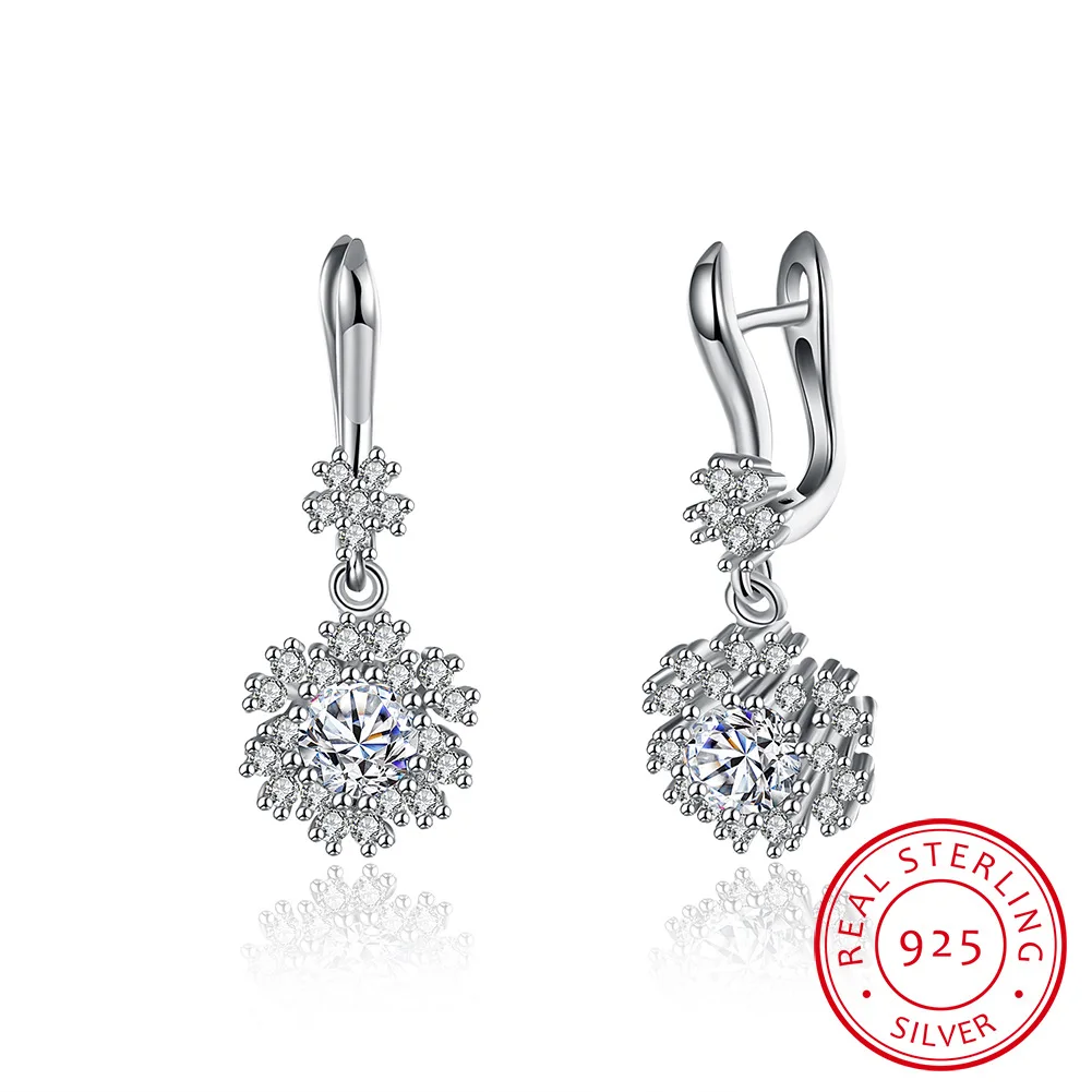 925 Sterling Silver 14K Rose Gold Christmas Snowflake Zircon Drop Earring for Women Geometric joyas de plata lotus oorbellen
925 Sterling Silver 14K Rose Gold Christmas Snowflake Zircon Drop Earring for Women Geometric joyas de plata lotus oorbellen