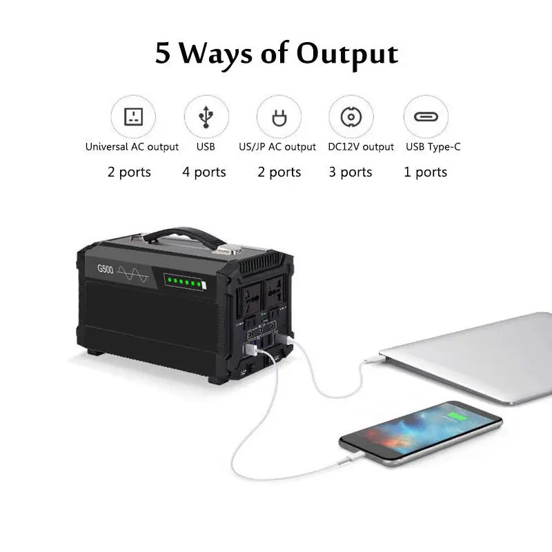 Solar Power Generator Back up Battery Pack Portable Power Station Supply Rechargeable Emergency Tool 4 AC Ports 4 USB Ports
Solar Power Generator Back up Battery Pack Portable Power Station Supply Rechargeable Emergency Tool 4 AC Ports 4 USB Ports