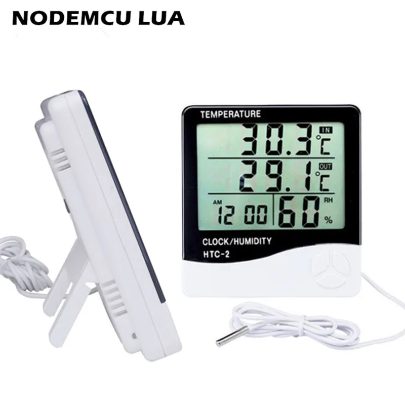 HTC-2 Digital Thermometer Hygrometer Electronic LCD Temperature Humidity Meter Weather Station Indoor Outdoor Clock HTC-2
HTC-2 Digital Thermometer Hygrometer Electronic LCD Temperature Humidity Meter Weather Station Indoor Outdoor Clock HTC-2
