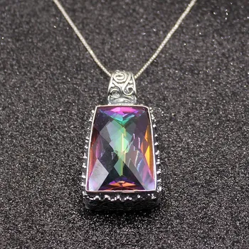 Hermosa Rare Stylish Vintage Rainbow MysticTopaz Silver Color Necklace Women Chain Necklace 20 Inch
Hermosa Rare Stylish Vintage Rainbow MysticTopaz Silver Color Necklace Women Chain Necklace 20 Inch