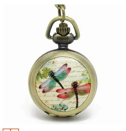 New fashion Two dragonflies pocket watch necklace bronze quartz watches women Man's gifts
New fashion Two dragonflies pocket watch necklace bronze quartz watches women Man's gifts