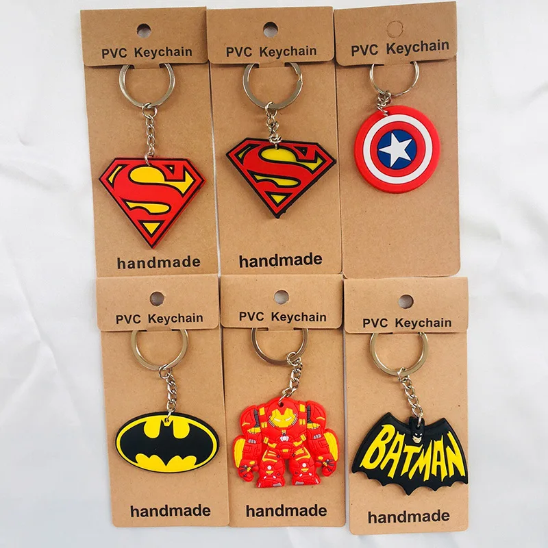 Marvel Batman Superman PVC key chains Captain America Iron Man single sided silicone pendant men women keyrings Llaveros gifts
Marvel Batman Superman PVC key chains Captain America Iron Man single sided silicone pendant men women keyrings Llaveros gifts