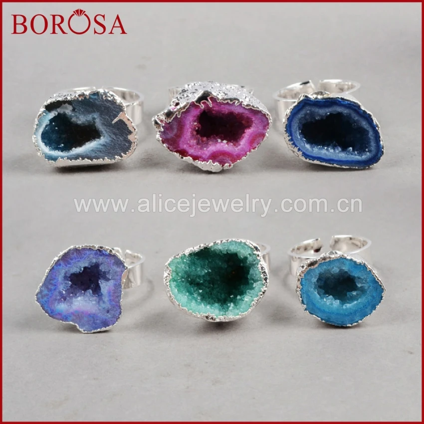 BOROSA Clearance Sale 5/10PCS Silver Color Cave Small Drusy Ring Dyed Colors Natural Agates Druzy Geode Ring Women Jewelry S0140
BOROSA Clearance Sale 5/10PCS Silver Color Cave Small Drusy Ring Dyed Colors Natural Agates Druzy Geode Ring Women Jewelry S0140