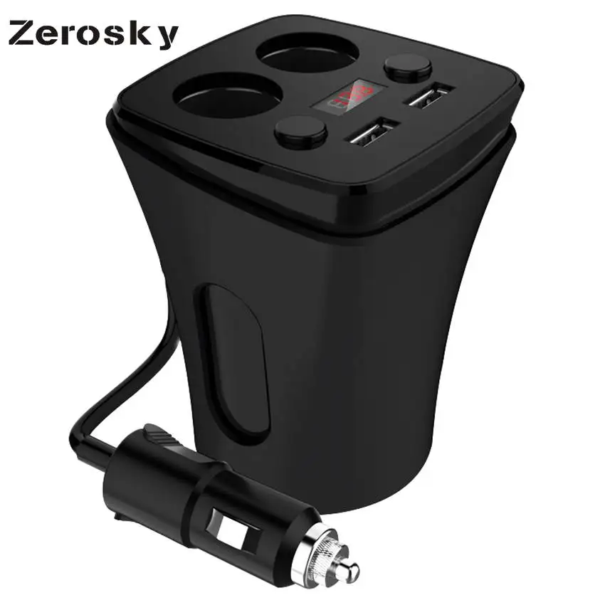 Zerosky 5V 3.1A Dual USB Car Charger & Cigarette Lighter Adapter with LED Display Fast Charger for iPhone for Samsung Universal
Zerosky 5V 3.1A Dual USB Car Charger & Cigarette Lighter Adapter with LED Display Fast Charger for iPhone for Samsung Universal