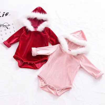2018 Brand New Lovely Toddler Baby Girls Christmas Velvet Romper Solid Long Sleeves Hooded Jumpsuit Casual Fur Outfits 0-24M
2018 Brand New Lovely Toddler Baby Girls Christmas Velvet Romper Solid Long Sleeves Hooded Jumpsuit Casual Fur Outfits 0-24M