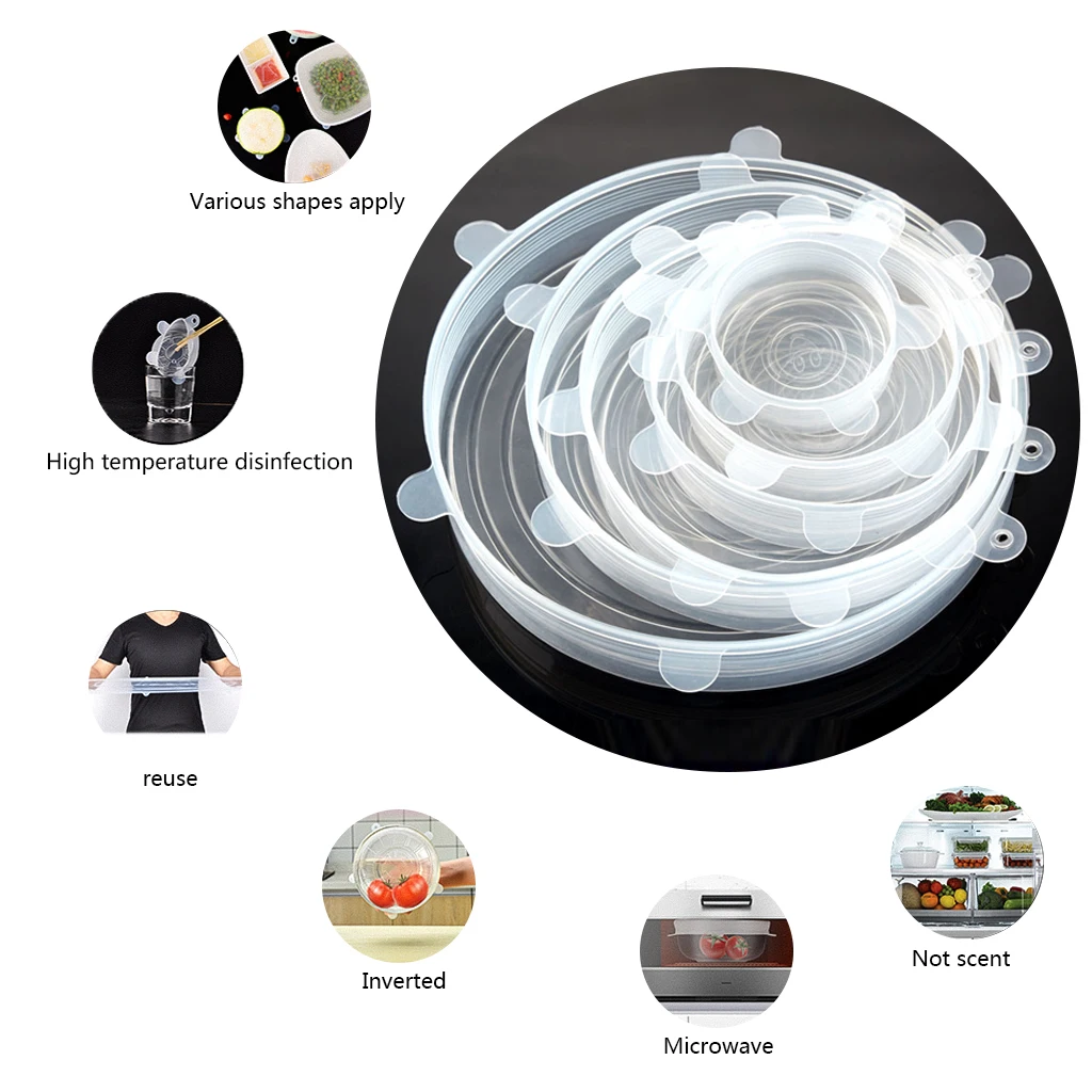 6 Pcs Universal Net Snowflake Silicone Stretch Lids Keep Food Fresh Storage Reusable For Fruit,Cup,Bowl,Dish Stretch Covers
6 Pcs Universal Net Snowflake Silicone Stretch Lids Keep Food Fresh Storage Reusable For Fruit,Cup,Bowl,Dish Stretch Covers