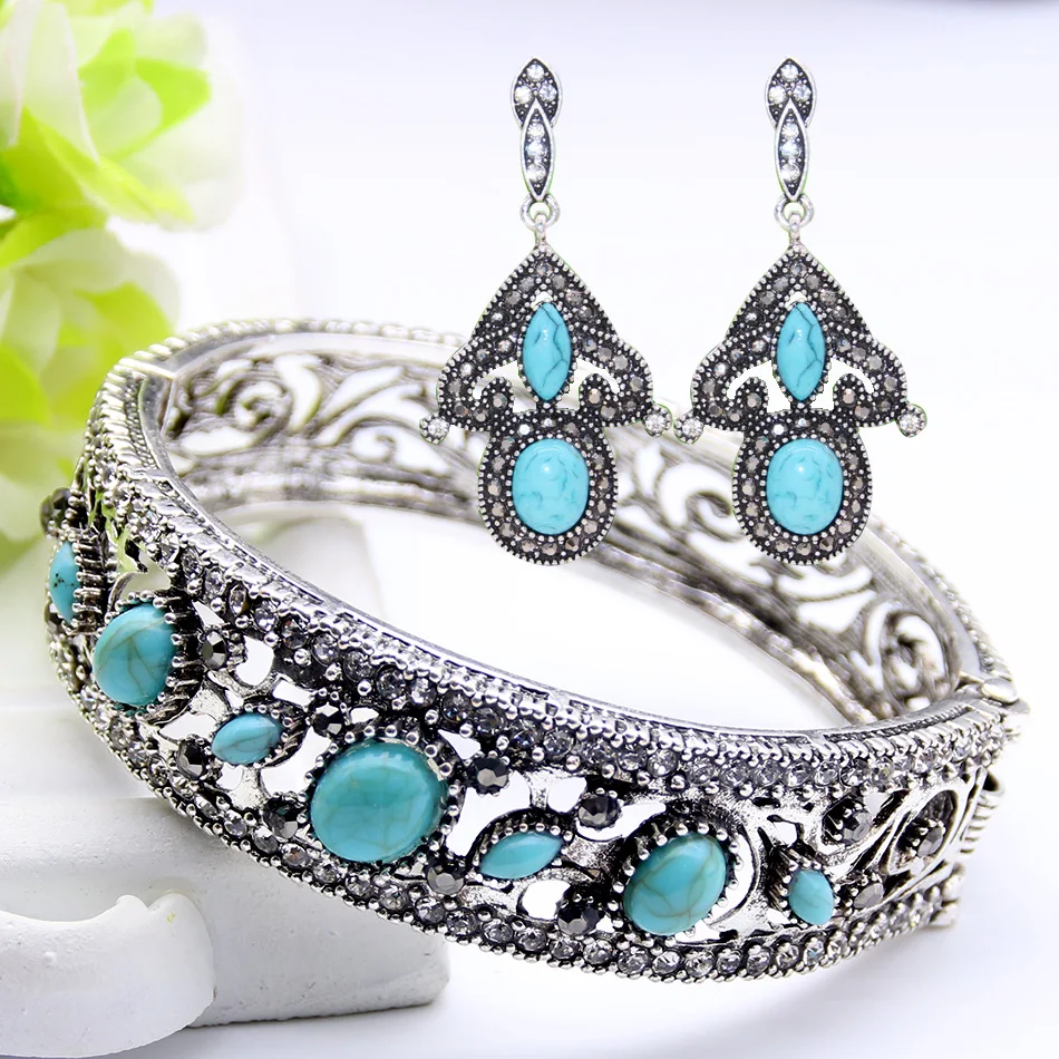 Vintage Morocco Bracelet ImitatioTurquoise Antique Color Flower Luxurious Bangle Bracelets For Women Ethnic Gypsy Bride Jewelry
Vintage Morocco Bracelet ImitatioTurquoise Antique Color Flower Luxurious Bangle Bracelets For Women Ethnic Gypsy Bride Jewelry