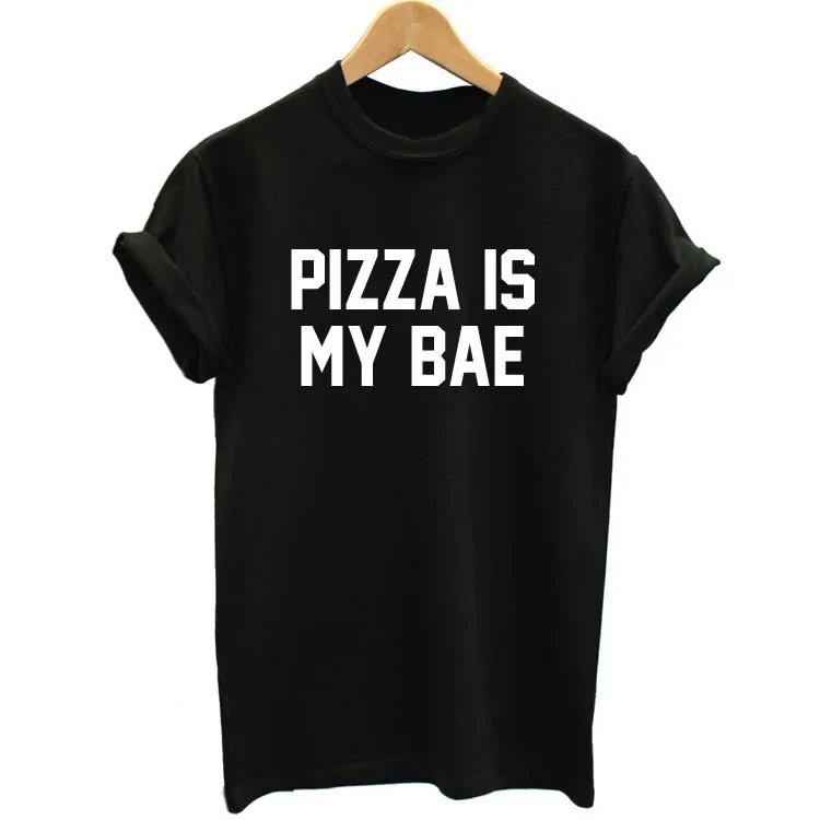 Фото Женская Летняя короткая футболка с принтом пиццы My Bae пикантная облегающая