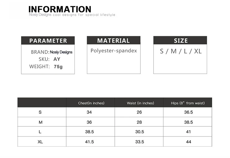 AY size chart -g string women underwear