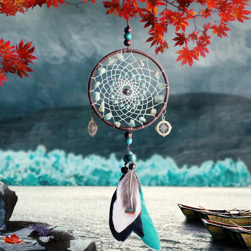 MIAMOR Handmade Dream Catcher With Feather & Natural Stone Home Wall Hanging Decoration Ornament Best Gift For Friend Amor085 | Дом и сад