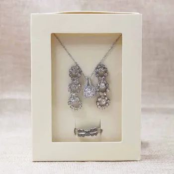 Wholesale pendant with earring /ring set display & packing window box,pink/beige/kraft/black/white jewelry set packing box 30pcs
Wholesale pendant with earring /ring set display & packing window box,pink/beige/kraft/black/white jewelry set packing box 30pcs