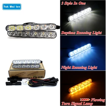 Tak Wai Lee 2X 16.8CM Day/Night Two Colors Change LED Daytime Running Light Flowing Amber Turn Signal DRL Car Day Lamp Styling
Tak Wai Lee 2X 16.8CM Day/Night Two Colors Change LED Daytime Running Light Flowing Amber Turn Signal DRL Car Day Lamp Styling