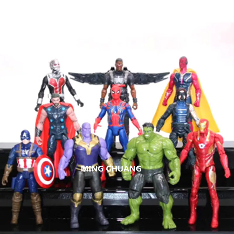

Avengers Infinity War Superhero Iron Man Captain America Thor Hulk Spider-Man Loki Action Figure Collectible Model Toy D163
