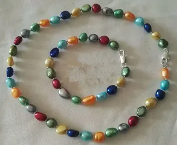 Unique Pearls jewellery Store 8-9mm Multicolor Baroque Freshwater Pearl Necklace Bracelet Jewellery Set Wedding Birthday Gift
Unique Pearls jewellery Store 8-9mm Multicolor Baroque Freshwater Pearl Necklace Bracelet Jewellery Set Wedding Birthday Gift