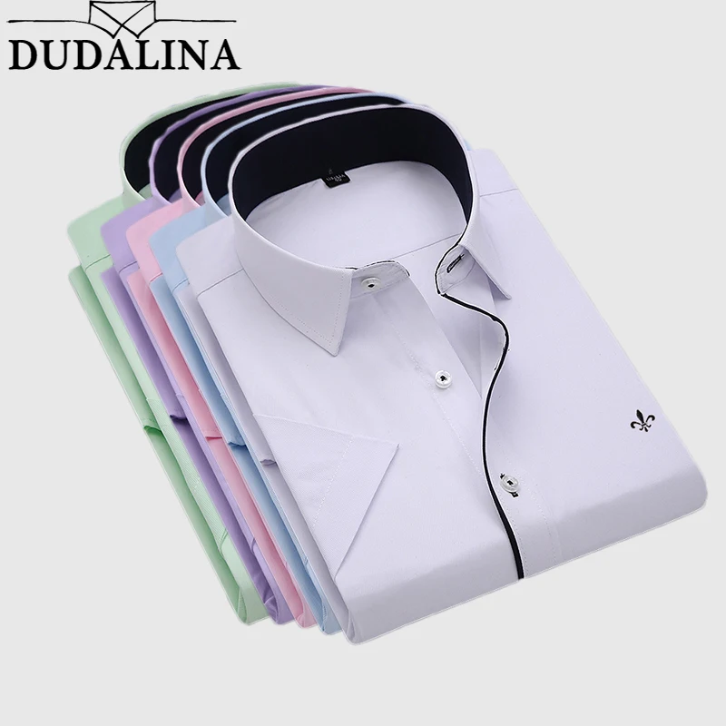 Dudalina Male Shirt Short Sleeve Men Dress Shirt 2019 Brand Designer Solid Male Clothing Slim Fit Business Shirts No Pocket
Dudalina Male Shirt Short Sleeve Men Dress Shirt 2019 Brand Designer Solid Male Clothing Slim Fit Business Shirts No Pocket