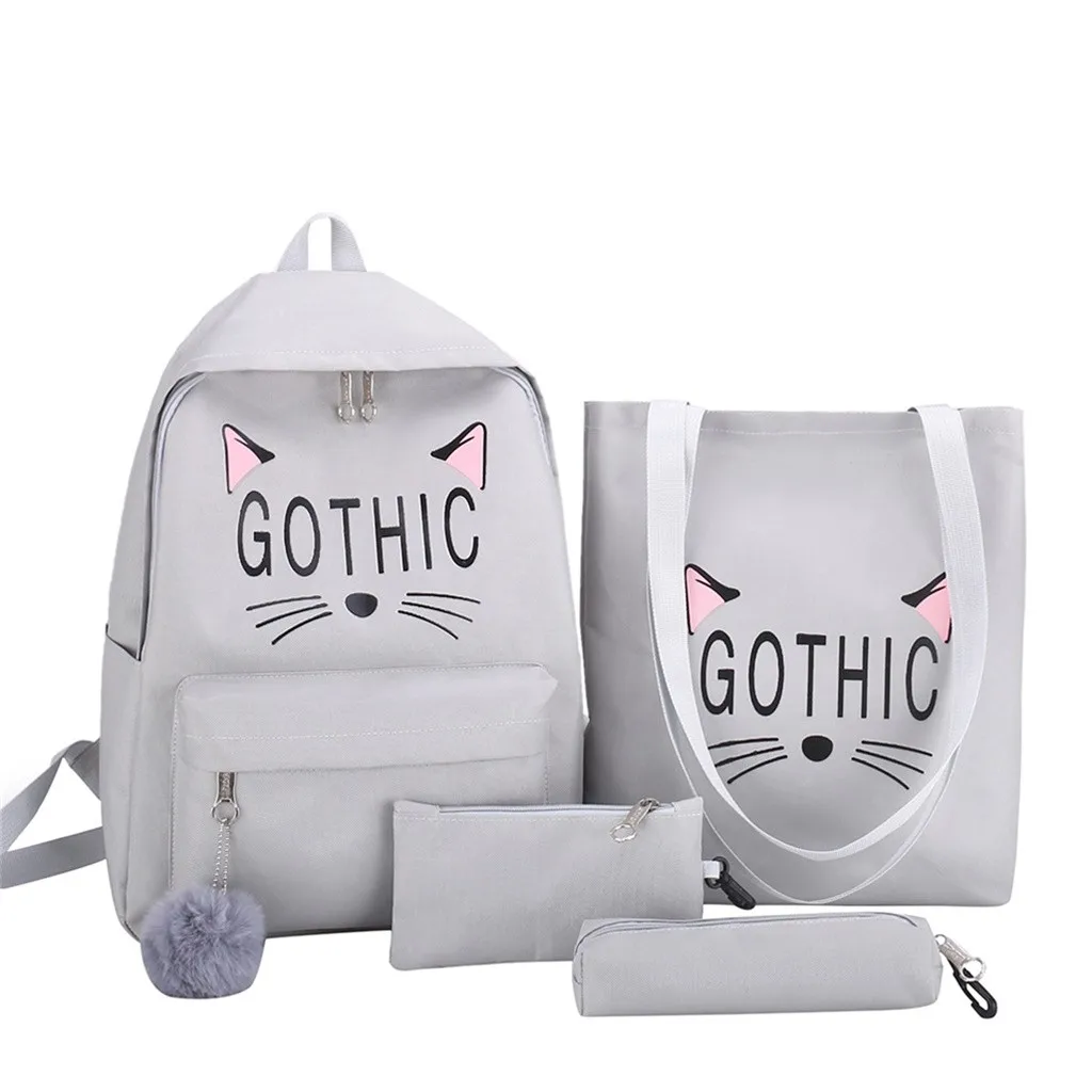 4Pcs Women's backpack Cat Canvas Large Capacity Hand Bag Shoulder Bag Pencil Case Package school bag mochila feminina mochila
4Pcs Women's backpack Cat Canvas Large Capacity Hand Bag Shoulder Bag Pencil Case Package school bag mochila feminina mochila