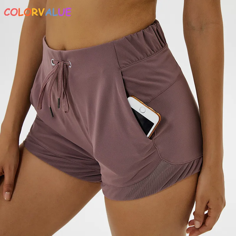 Colorvalue Waist Drawstring Plain Fitness Sport Shorts Women Leisure Flexible Workout Running Shorts with Two Side Pockets XS-XL
Colorvalue Waist Drawstring Plain Fitness Sport Shorts Women Leisure Flexible Workout Running Shorts with Two Side Pockets XS-XL
