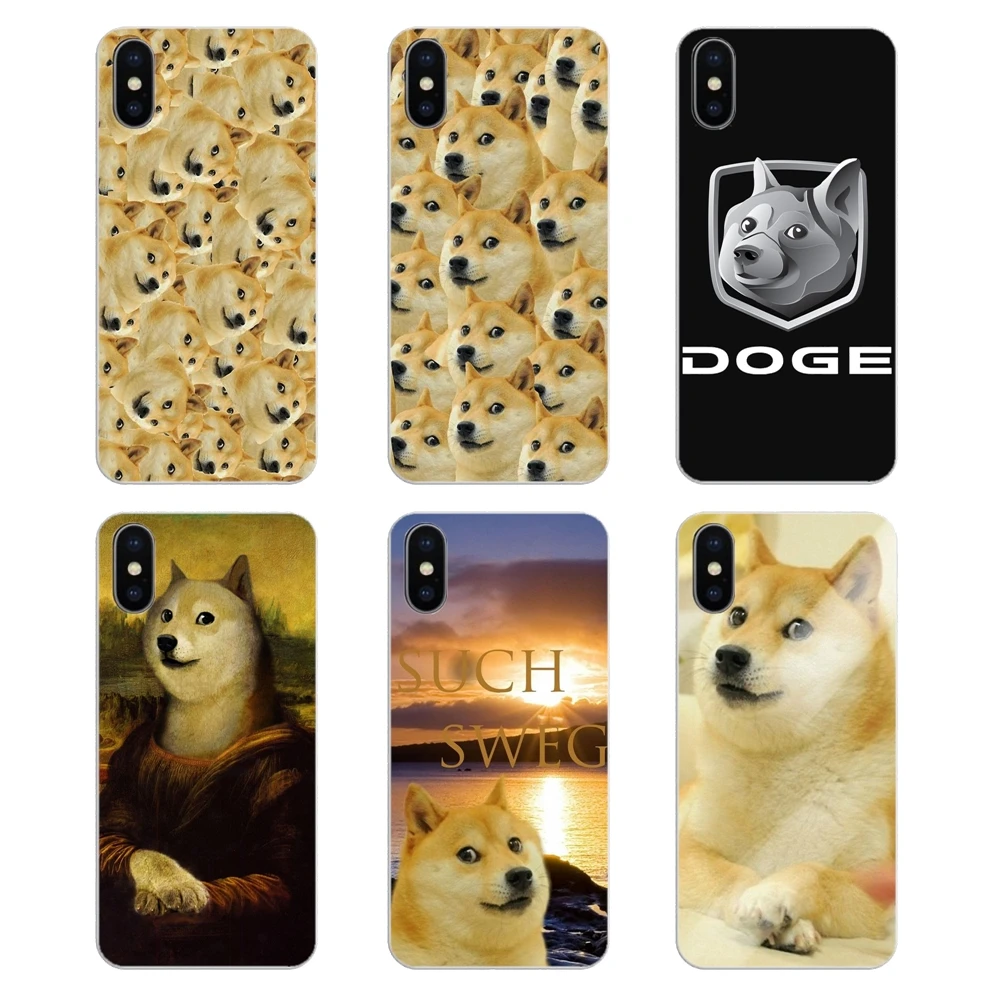 Happy Doge With It Kawaii Pattern Collage Transparent Soft Cover For Samsung Galaxy Note 8 9 S9 S10 A8 A9 Star Lite Plus A6S A9S |