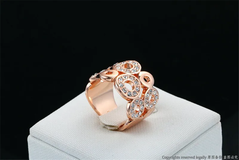Unique Design Hollow Circles Ring Rose Gold Color Silver Ring for Women Trendy Party Wedding Band Jewelry Anillos Bijoux dm091 (11)