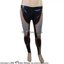 Black And Silver Orange Trims Sexy Latex Leggings Rubber Pants Trousers Plus Size CK-0001
Black And Silver Orange Trims Sexy Latex Leggings Rubber Pants Trousers Plus Size CK-0001