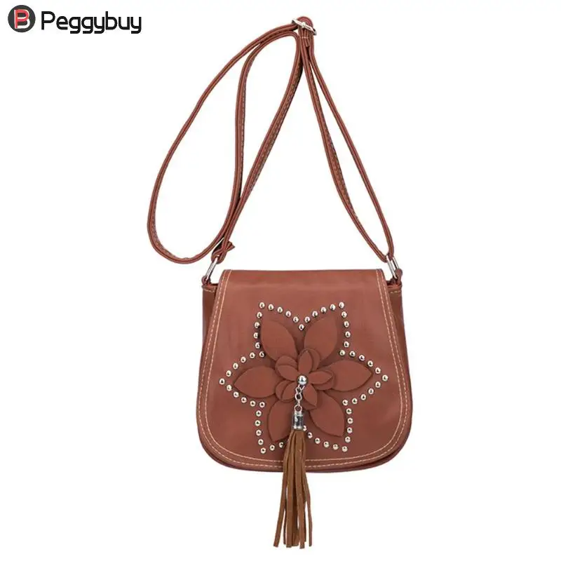 Women PU Leather Bags Retro Women Flower Flap Shoulder Handbags Rivets Casual Tassels Crossbody Messenger Bags
Women PU Leather Bags Retro Women Flower Flap Shoulder Handbags Rivets Casual Tassels Crossbody Messenger Bags
