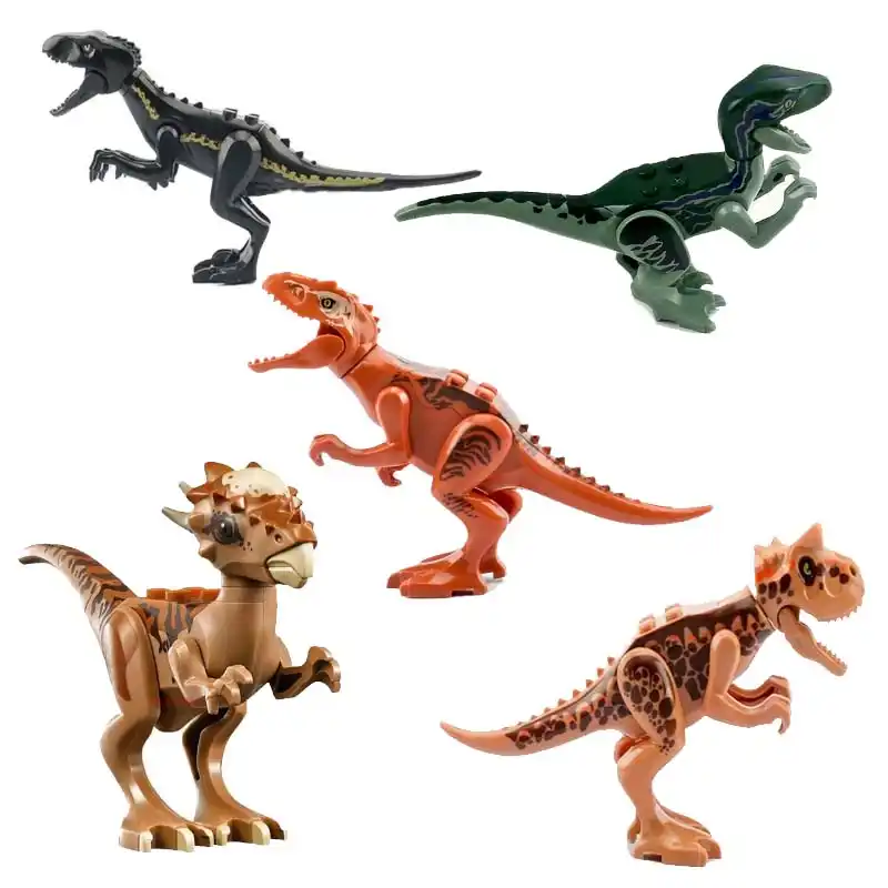 法的世界 2 恐竜ジュラシックパークティラノサウルス Velociraptor モデルのおもちゃビルディングブロックエコブルー Gooum