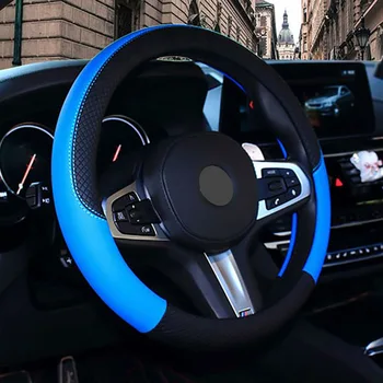Universal PU leather Steering Wheel Cover for Car Auto Elastic Handmade Skid Proof Patch Anti-slip Protector Fit 38cm /15inch
Universal PU leather Steering Wheel Cover for Car Auto Elastic Handmade Skid Proof Patch Anti-slip Protector Fit 38cm /15inch
