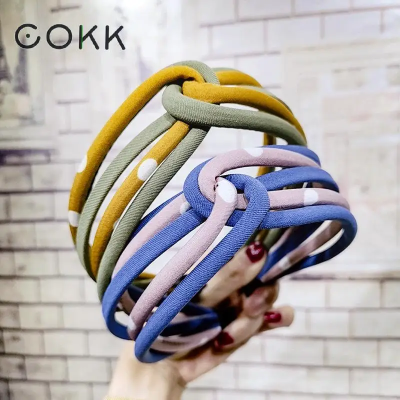 COKK Korea Knotted Cross Tie Wide Hairband For Women Fashion Jewelry Dot Hair Bands Headband Hair Hoop Headwear Hair Accessories
COKK Korea Knotted Cross Tie Wide Hairband For Women Fashion Jewelry Dot Hair Bands Headband Hair Hoop Headwear Hair Accessories