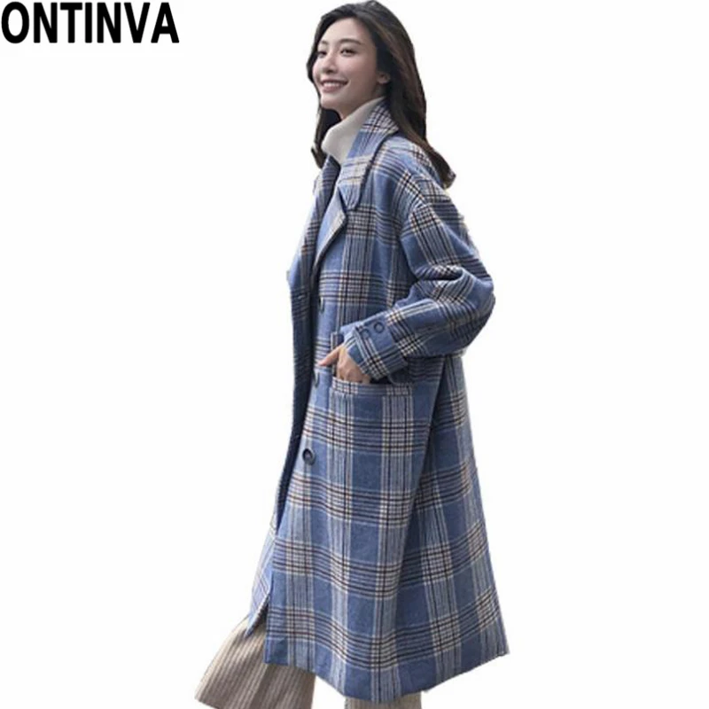 Blue Plaid Outwear Long Coat with Pockets Preppy Style Girls Korean Loose Winter Autumn Check Pattern 2019 Fall Fashion Clothing
Blue Plaid Outwear Long Coat with Pockets Preppy Style Girls Korean Loose Winter Autumn Check Pattern 2019 Fall Fashion Clothing