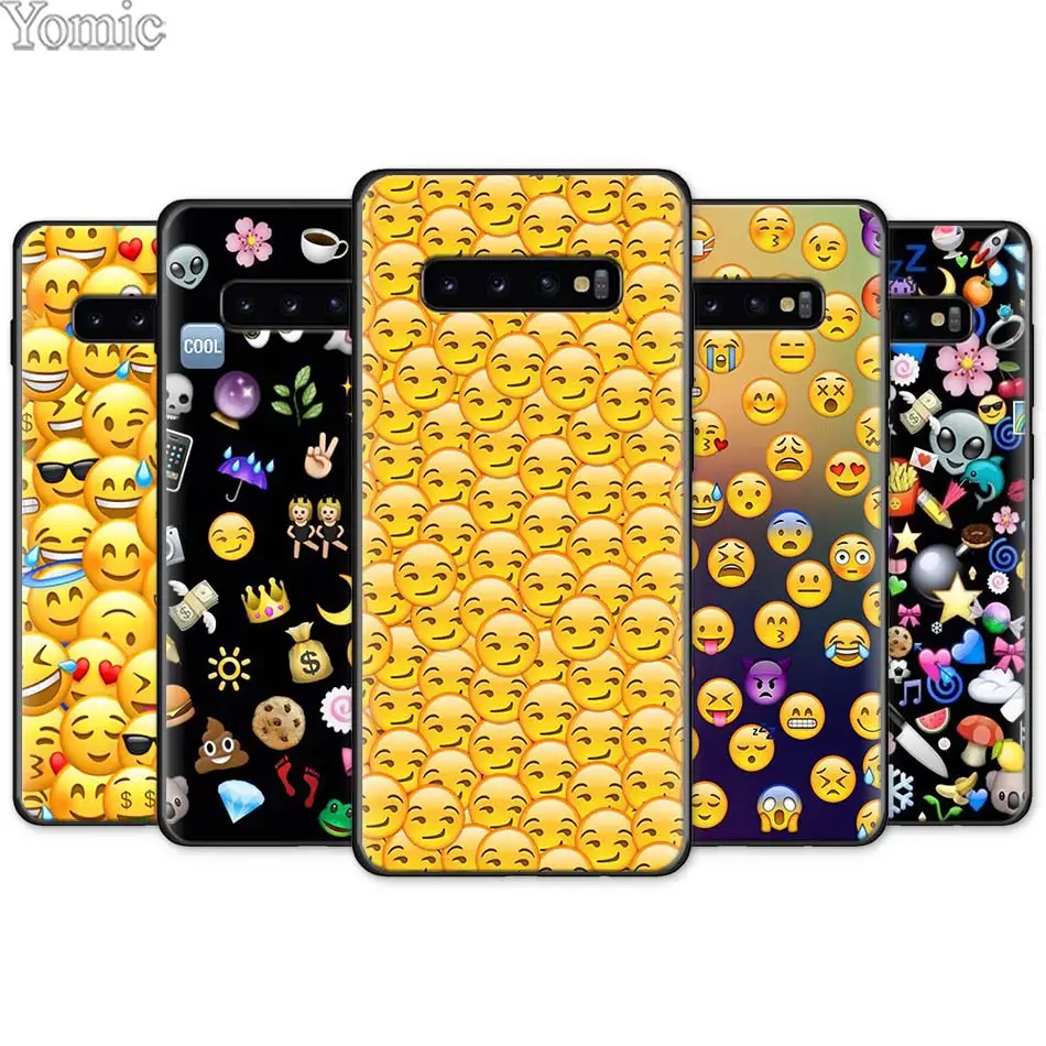 Emoticon Emoji Black Silicone Case for Samsung Galaxy S10e S10 S8 S9 Plus S7 Note 8 9 A40 A50 A70 TPU Soft Phone Cover Shell 
Emoticon Emoji Black Silicone Case for Samsung Galaxy S10e S10 S8 S9 Plus S7 Note 8 9 A40 A50 A70 TPU Soft Phone Cover Shell