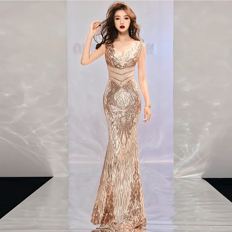 Women Gold Crystal Beading & Sequined V Neck Sleeveless Sexy Cocktail Club Dresses Luxury Elegant Dress For Special Occasions
Women Gold Crystal Beading & Sequined V Neck Sleeveless Sexy Cocktail Club Dresses Luxury Elegant Dress For Special Occasions